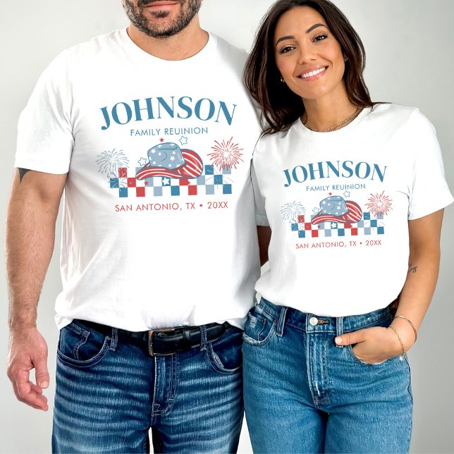 Custom 4th Of July Cowboy Family Reunion Matching T-Shirt (Creator Uploaded)