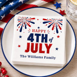 Custom 4th of July Fireworks Napkins