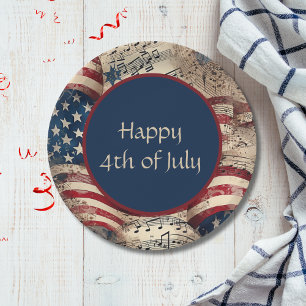 Custom 4th of July Patriotic Party BBQ  Paper Plate