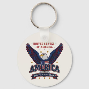 Custom 4th of July QR Business Promo Key Ring