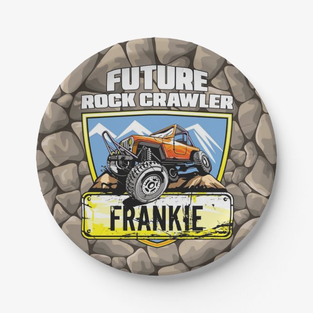 Custom 4x4 Future Rock Crawler | Personalised Paper Plate (Front)
