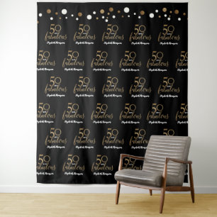 Custom 50 and fabulous Photobooth 50th birthday Tapestry