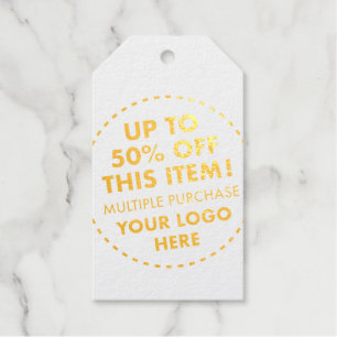 Custom 50% OFF Bulk Buy Discount Luggage Gold Gift Tags