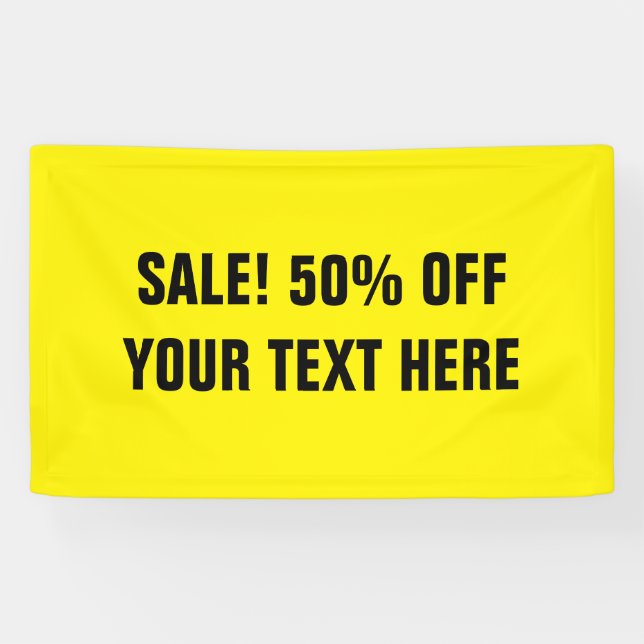 Custom 50 PERCENT OFF sale banner signs for store (Horizontal)