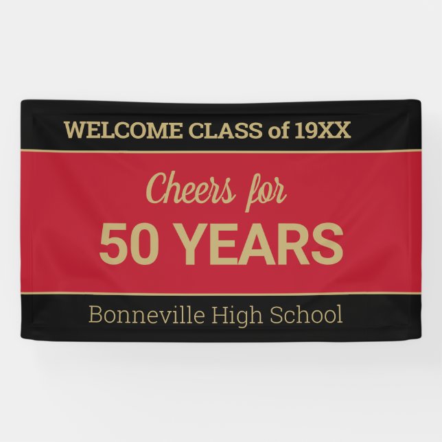Custom 50 yr class reunion banner (Horizontal)