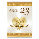 Custom 50th Anniversary Gold Table NUMBER Cards