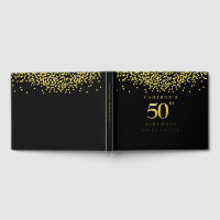 Custom 50th birthday elegant black gold