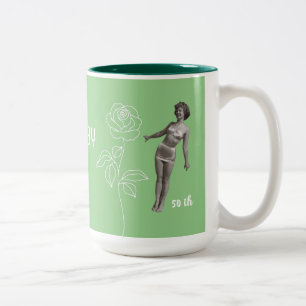 Custom 50th birthday gift happy birthday mummy  Two-Tone coffee mug