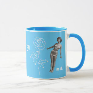Custom 50th birthday happy birthday mummy blue mug
