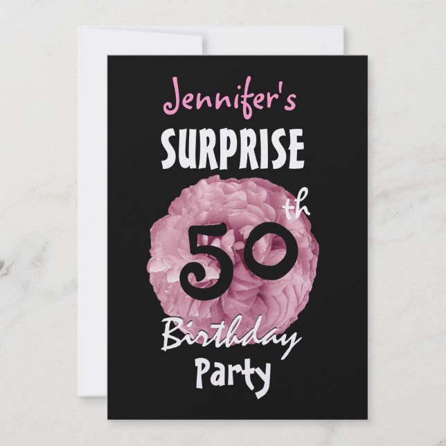 Custom 50th SURPRISE Birthday Party Invitation (Front)