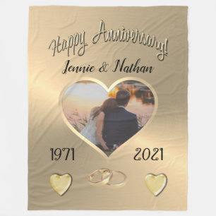 Custom 50th Wedding Anniversary Photo Blanket