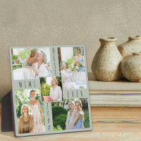 Custom 5 Photo Collage Best Mimi Ever Green Plaque