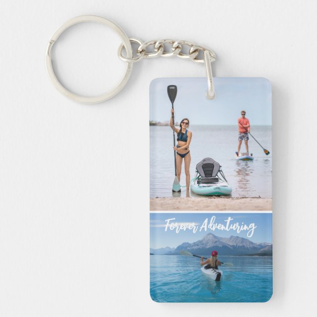 Custom 5 Photo Collage Keychain with Text (Front)