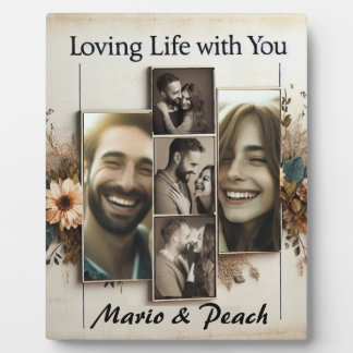 Custom 5 Photo Collage Tabletop Plaque 