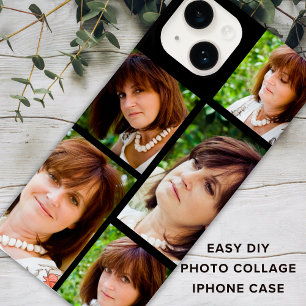 Custom 5 Photo Collage Template Black Case-Mate iPhone 14 Case