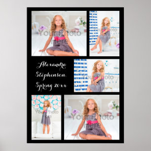 Custom 5 Photo Personalised Collage Print