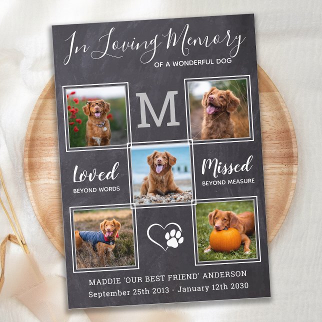 Custom 5 Photos Pet Memorial Celebration Of Life Invitation (Creator Uploaded)