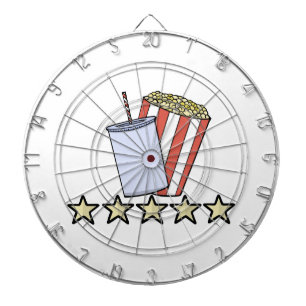 Custom 5 Star Movie Review Popcorn Drink Film Dartboard