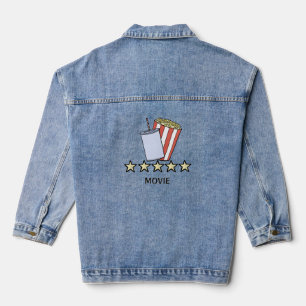 Custom 5 Star Movie Review Popcorn Drink Film Denim Jacket