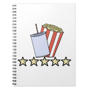 Custom 5 Star Movie Review Popcorn Drink Film Notebook