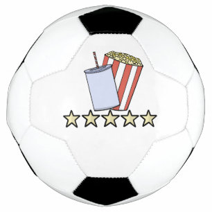 Custom 5 Star Movie Review Popcorn Drink Film Soccer Ball