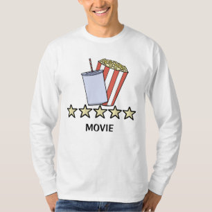 Custom 5 Star Movie Review Popcorn Drink Film T-Shirt