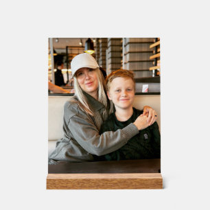 Custom 5" x 7" Desktop Wood Block Family Portrait Acrylic Sign