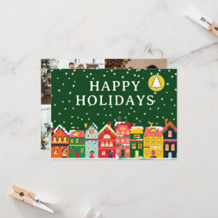 Custom 5Photo Happy Holiday Cute Colourful Card