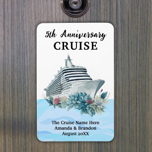 Custom 5th Anniversary Cruise Cabin Door Magnet