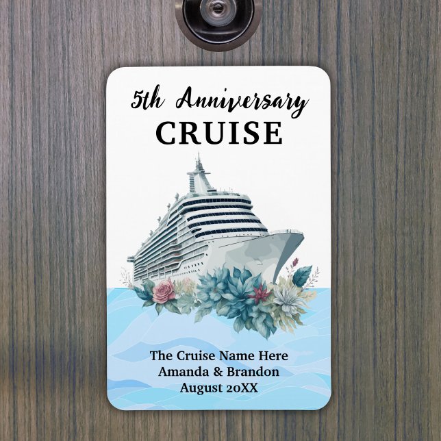 Custom 5th Anniversary Cruise Cabin Door Magnet (Custom 5th Anniversary Cruise Cabin Door Magnet
)
