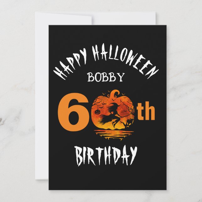 Custom 60th Birthday Happy Halloween Party Invitation (Front)