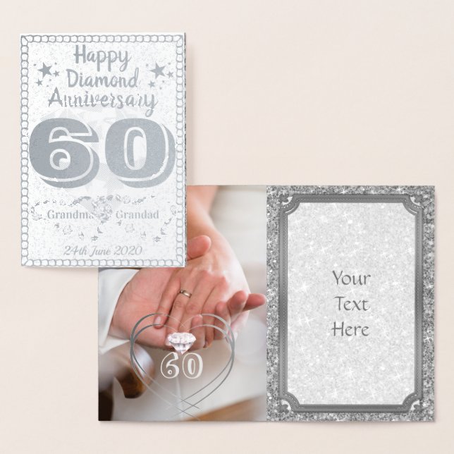 Custom 60th Diamond Anniversary Card Grandparents (Display)