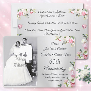 Custom, 60th Wedding Anniversary Party Invitations