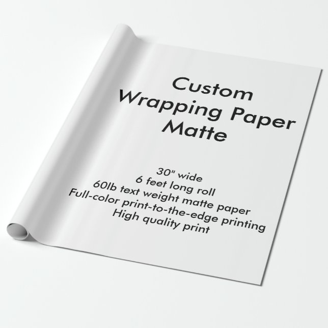 Custom 6' Matte Wrapping Paper Roll (Unrolled)