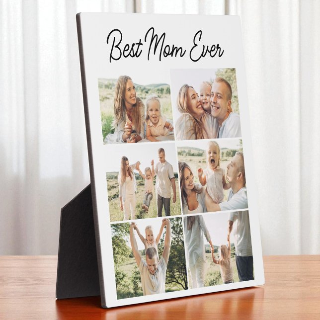 Custom 6 Photo Collage Best Mum Ever  Plaque (Creator Uploaded)