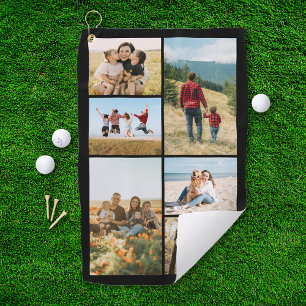 Custom 6 Photo Collage Golf Towel