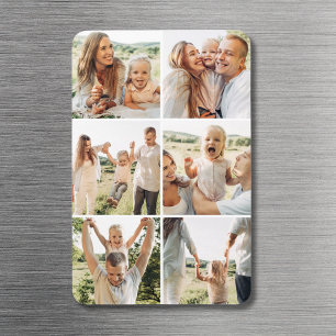 Custom 6 Photo Collage Modern Simple  Magnet