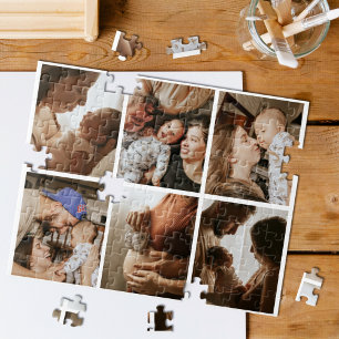 Custom 6 Photo Gallery Collage Personalised Jigsaw Puzzle