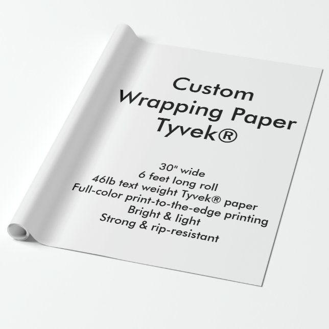 Custom 6' Tyvek® Wrapping Paper Roll (Unrolled)