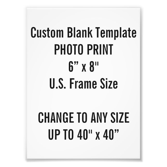 Custom 6" x 8" Photo Print Template (Front)