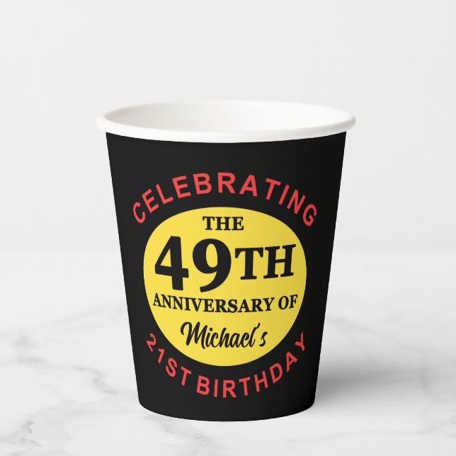 Custom 70th Birthday Humour Paper Cups (Front)