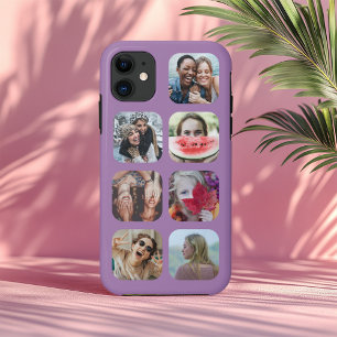 Custom 7 Photo Collage Purple Square Template