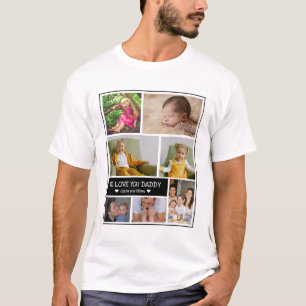 Custom 7 Photo Collage We Love You Daddy T-Shirt