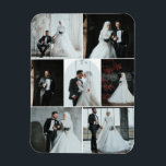 Custom 7-Photo Wedding Collage Magnet<br><div class="desc">Celebrate your wedding day with this elegant 7-photo collage magnet, perfect for sharing your favourite memories in one beautiful keepsake. This flexible photo magnet is fully customisable with your own photos and makes a thoughtful wedding favour, thank you gift, or keepsake for family and friends. A timeless way to preserve...</div>