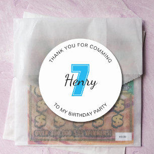 Custom 7th 10th 20th 30th 40th 50th 60th Birthday Classic Round Sticker