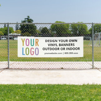 Custom 8 ft Vinyl Banner Outdoor or Indoor White