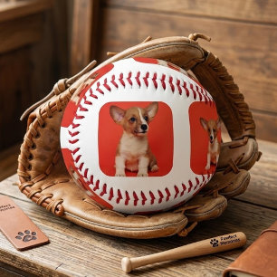 Custom 8 Photo Collage of Your Pet Dog Picture on Baseball