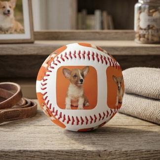 Custom 8 Photo Collage of Your Pet Dog Picture on Softball