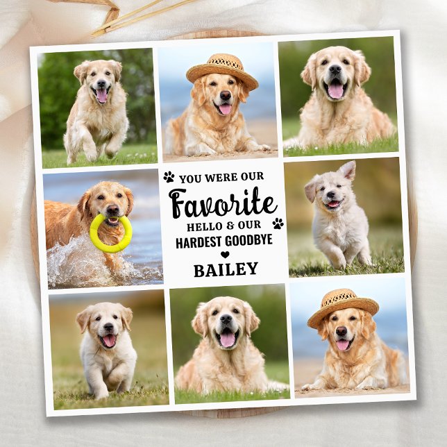 Custom 8 Photo Collage Pet Dog Loss Remembrance Thank You Card (Creator Uploaded)