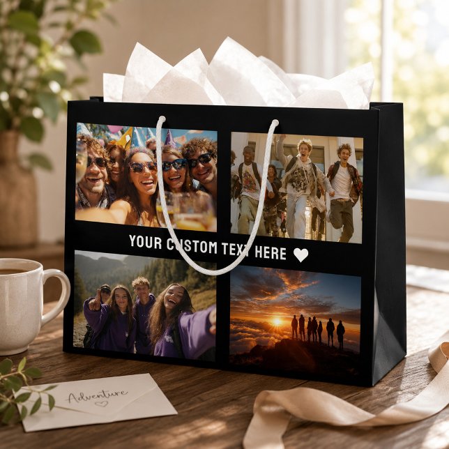 Custom 8-Photo Keepsake Gift Wrap Large Gift Bag (Creator Uploaded)